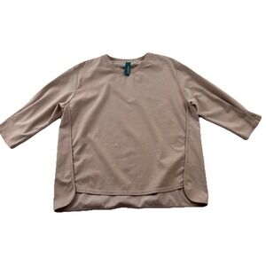 Women's Blush 3/4 Sleeve Tunic Top Minimalistcore Softgirl Neutral Basic M/L